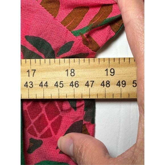 Farm Rio Floral Yard Blush Volumious Puff Half Sleeves High Collar Blouse XS - Picture 9 of 15